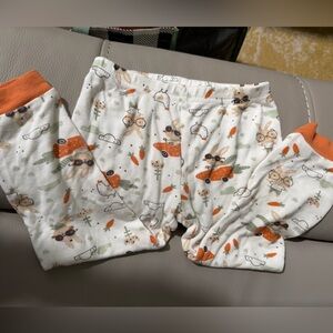 Tres Beau et Belle Animal/carrot print Kids Pajama Bottoms 100% viscose 4T